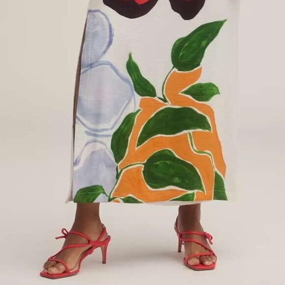 ANTHROPOLOGIE | Floral Puff-Sleeve A-Line Maxi Dress | NWT - Picture 10 of 16